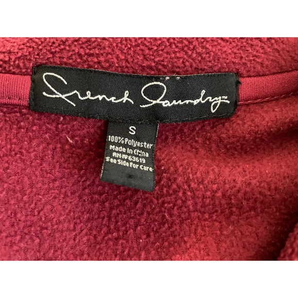 French Laundry Womens Fleece Quilted Front Vest Size Small Burgundy Full Zip - Picture 8 of 8